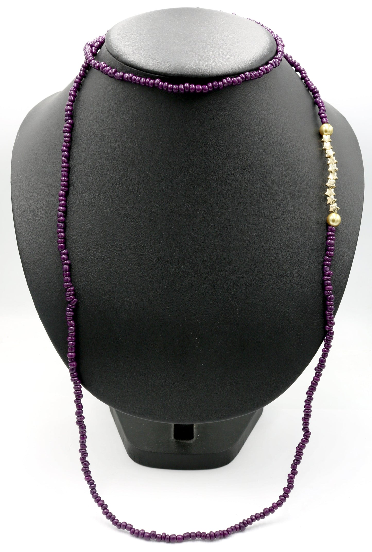 Take Me to the Stars and Color Me in Purple Rain Purple and Gold Star Strained 23" Necklace Boho Accent Necklace Fun 2022 Gift - Monkeysmojo