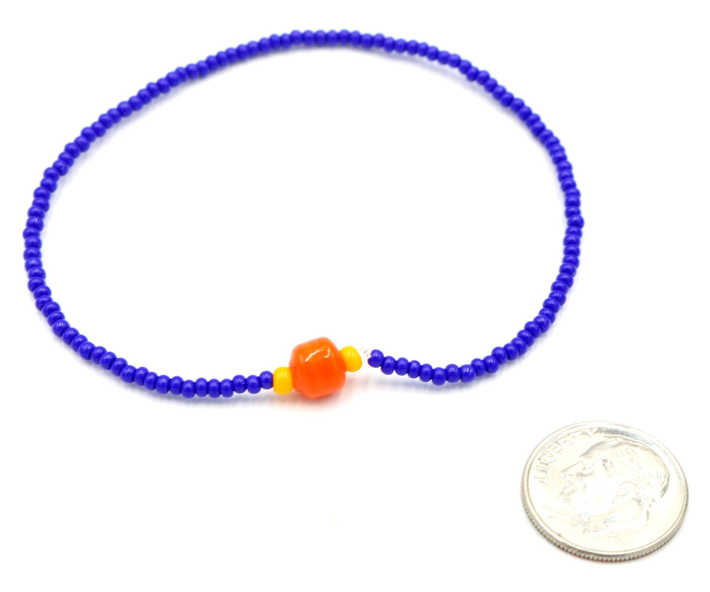 Orange Your Glad We Matched This with Blue Glass Bracelet - Monkeysmojo