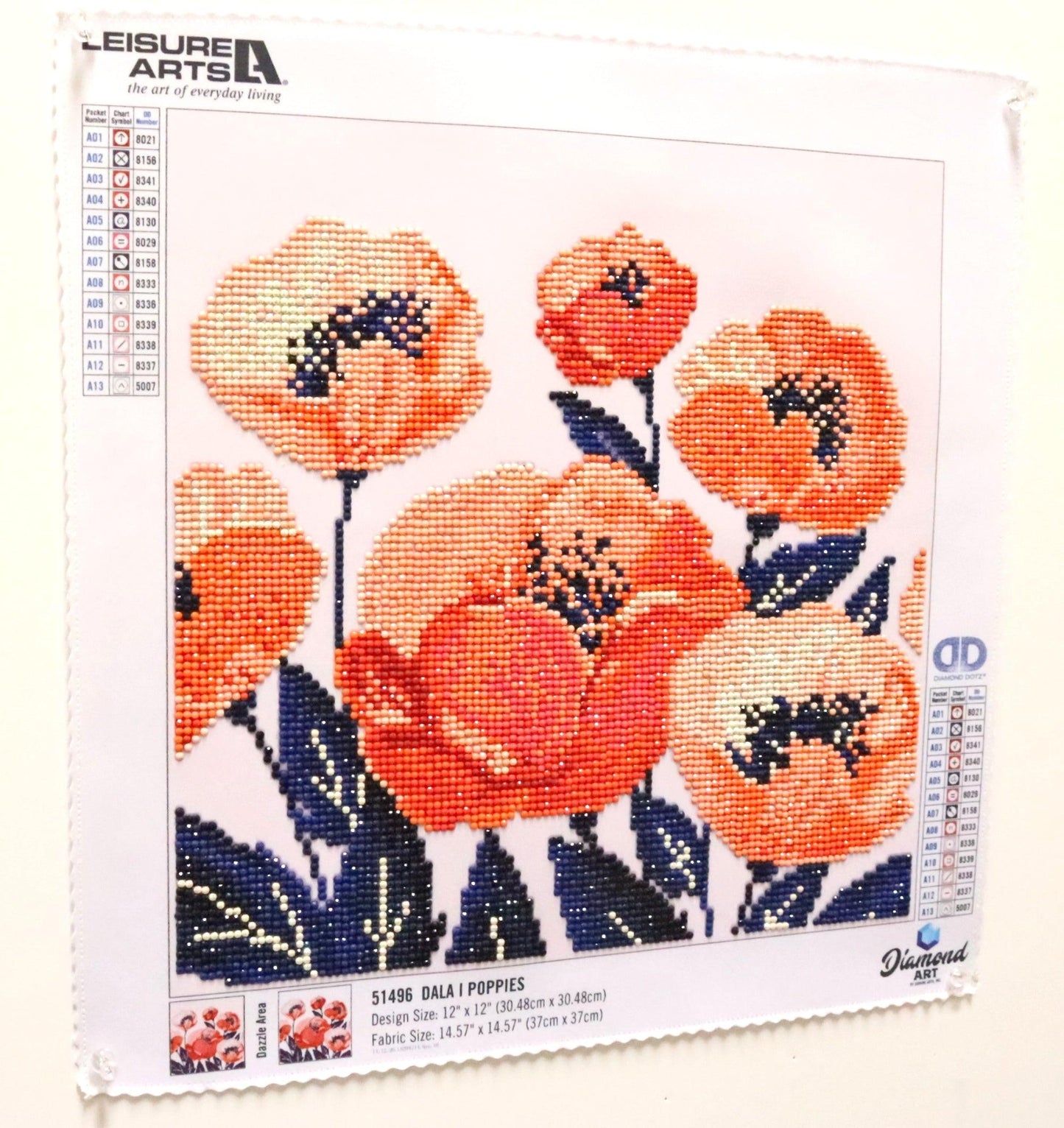 Poppy oh Poppy! Dancing 12" x 12" Iridescent 5D Diamond Dotz Poppy Floral Diamond Art - Monkeysmojo