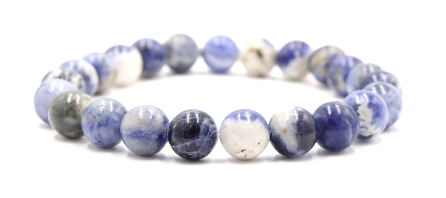 Showing Up to Show Off Our Sodalite Gemstone 8.5mm Bracelet by Monkeys Mojo