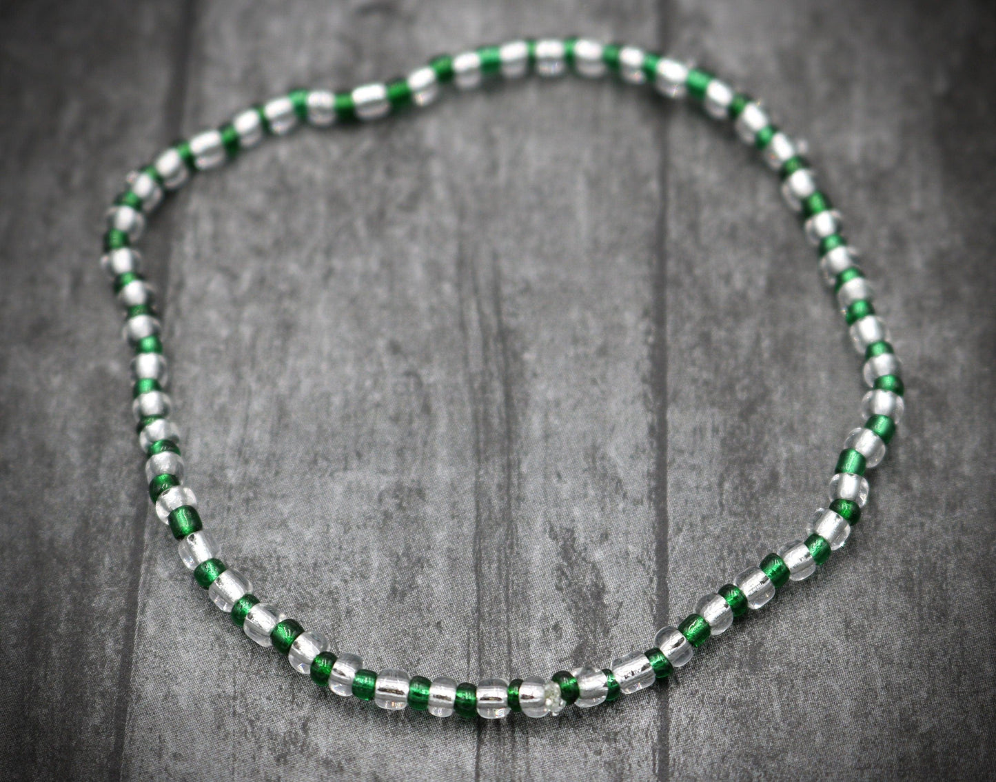 St. Paddy Saint Patrick's Silver and Irish I Was Irish Green 2022 Holiday Fun March Glass Bead Women's Stack Boho Bracelet - Free Shipping - Monkeysmojo