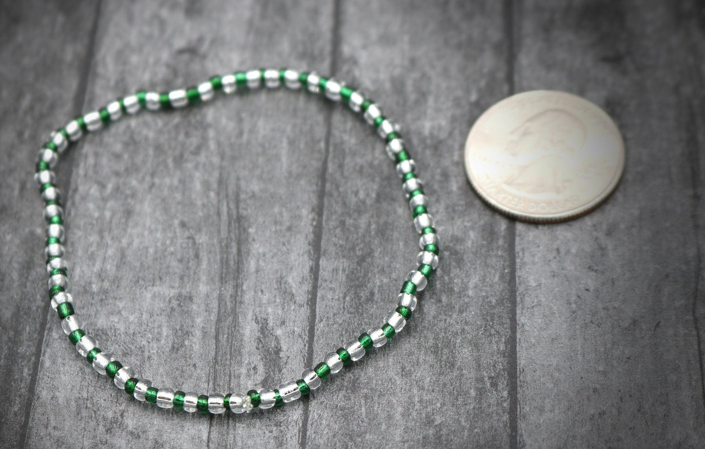 St. Paddy Saint Patrick's Silver and Irish I Was Irish Green 2022 Holiday Fun March Glass Bead Women's Stack Boho Bracelet - Free Shipping - Monkeysmojo