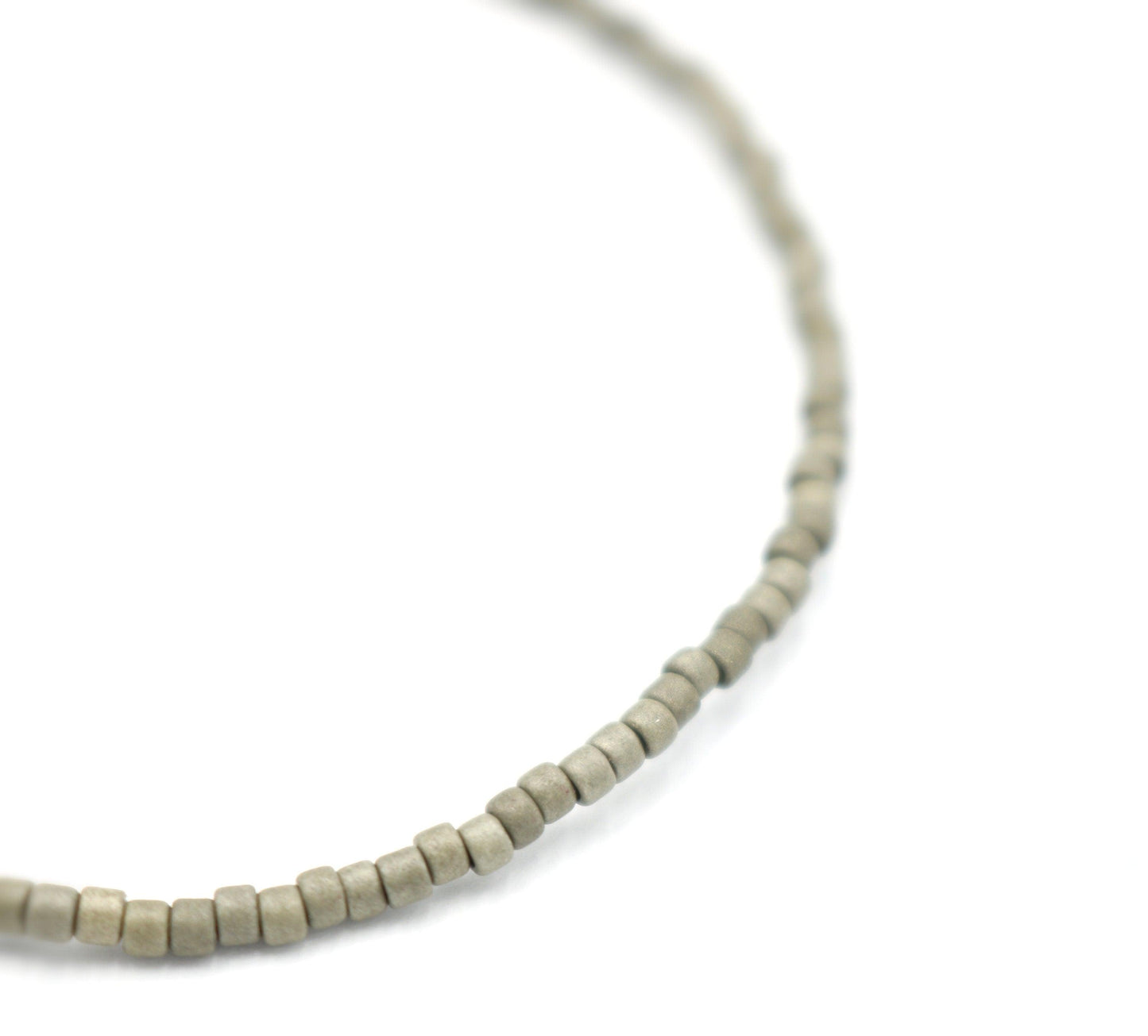 Matte Me Down and Rock Me Stunning Unique Japanese Miyuki Metallic Gray 2mm Seed Beads Stretch Bracelet - Gift 2022 - Monkeysmojo