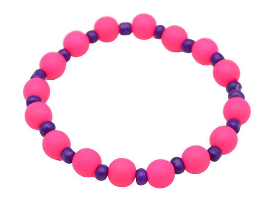 Festival Vibes and Hot Pink Lights Women's Fun and Bright Stretch Bracelet - Monkeysmojo