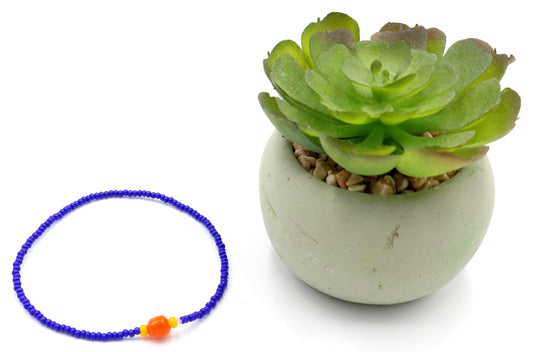 Orange Your Glad We Matched This with Blue Glass Bracelet - Monkeysmojo