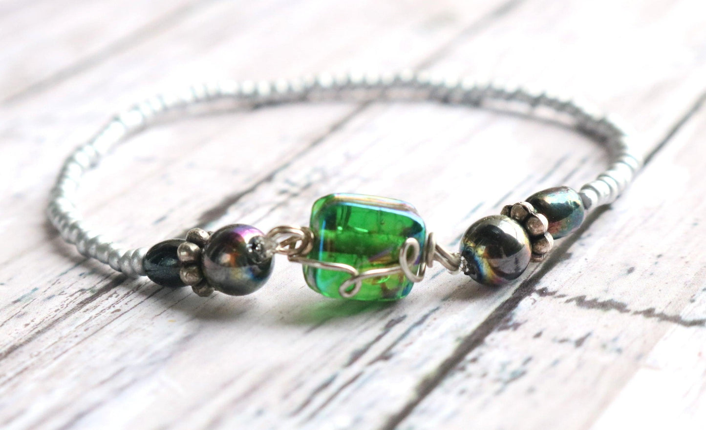 Is That A Beetle on Your Arm?? No Just an Amazing Bracelet - Beetle Me Up Glass Bracelet - Monkeysmojo