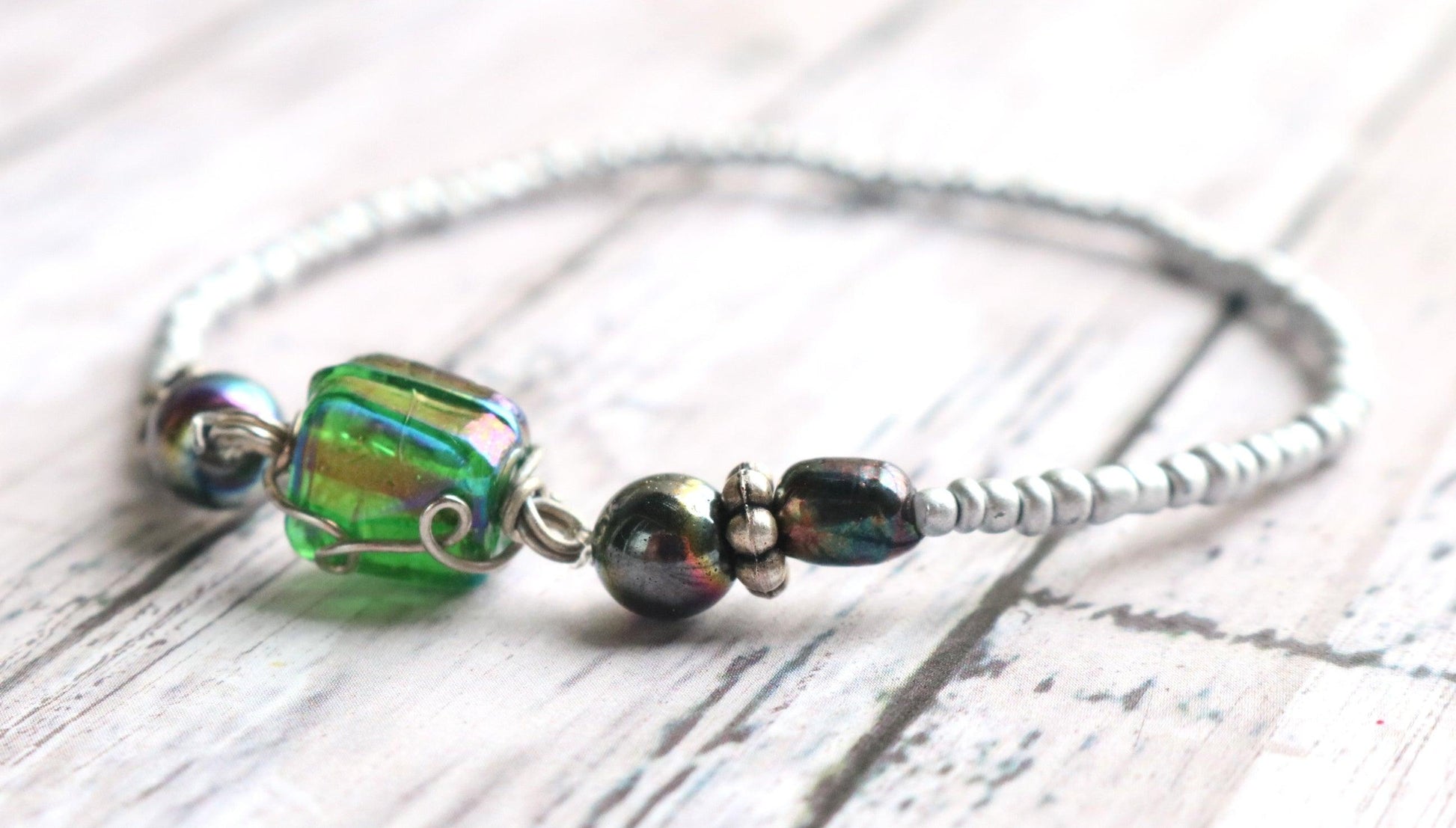 Is That A Beetle on Your Arm?? No Just an Amazing Bracelet - Beetle Me Up Glass Bracelet - Monkeysmojo